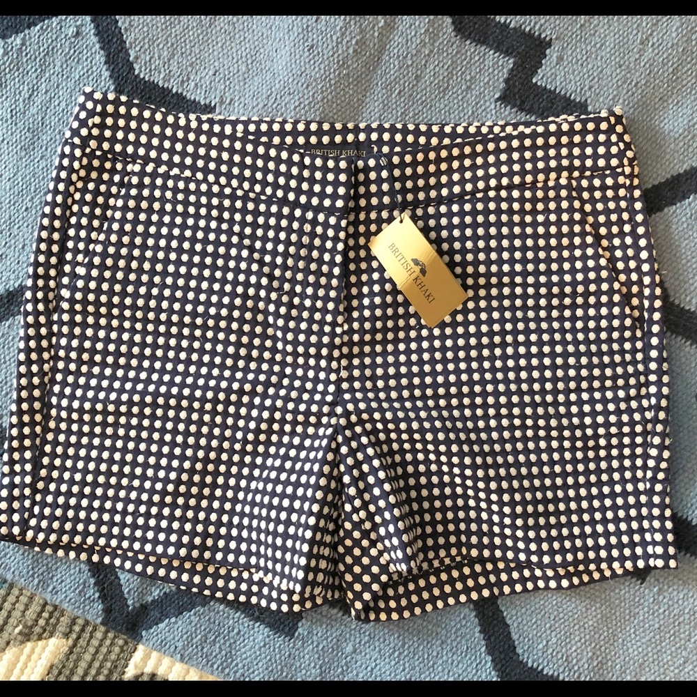 Navy Blue polka dot shorts New British Khaki